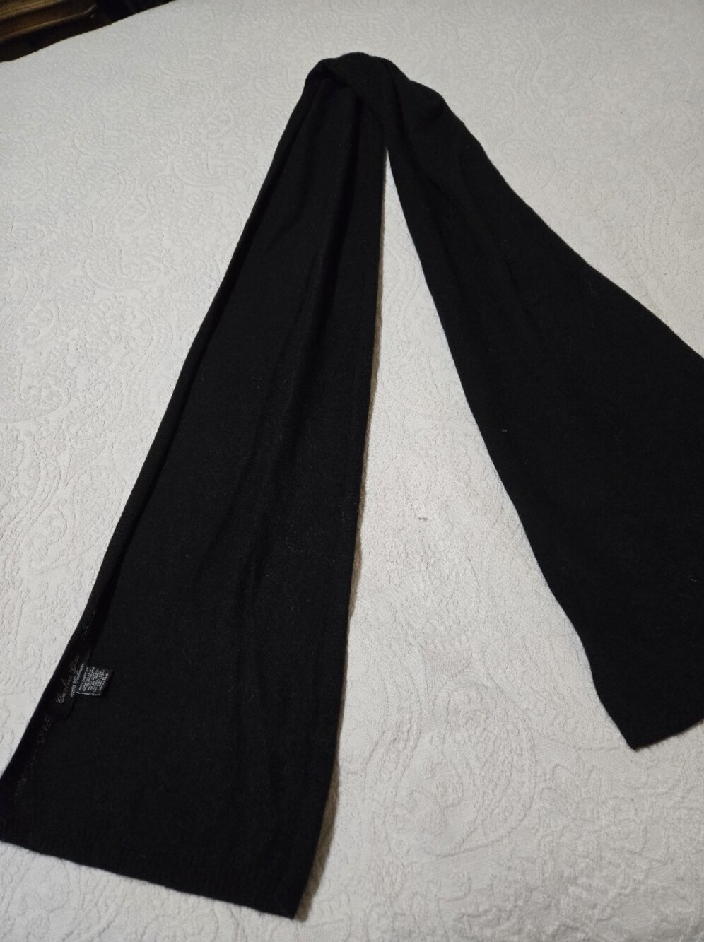 Caroline Grace Elegant Black 100% Cashmere Scarf - Women’s Lightweight Wrap